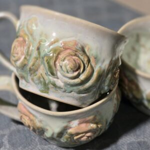 Tass 300 ml cappuccino roosa-roheline (nupsik)