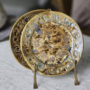 Taldrik diam 17 cm Roos kuldpruun kristall