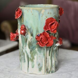 Vaas ArtRose Collection Punane-roheline k 23 cm, diam 14 cm