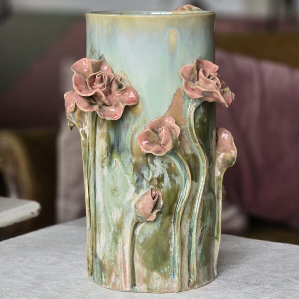 Vaas ArtRose Collection Roosa-roheline k 30 cm, diam 14 cm - Image 3