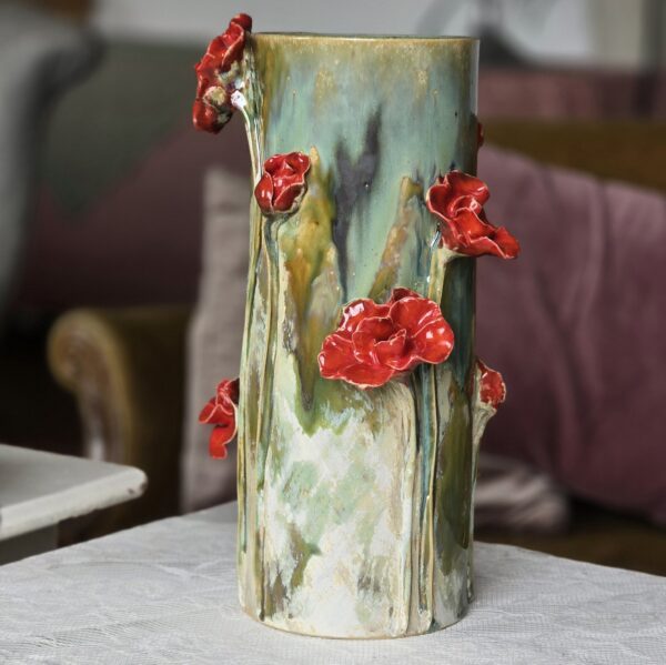 Vaas ArtRose Collection Punane-roheline k 34 cm, diam 14 cm - Image 3
