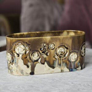 Ovaalne maitseainete tops 22 x 8 cm Kuldpruun kristall