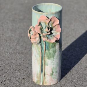 Vaas ArtRose Collection Roheline-roosa k 36 cm, diam 14 cm