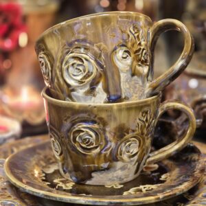 Tass 300 ml cappuccino Kuldpruun kristall