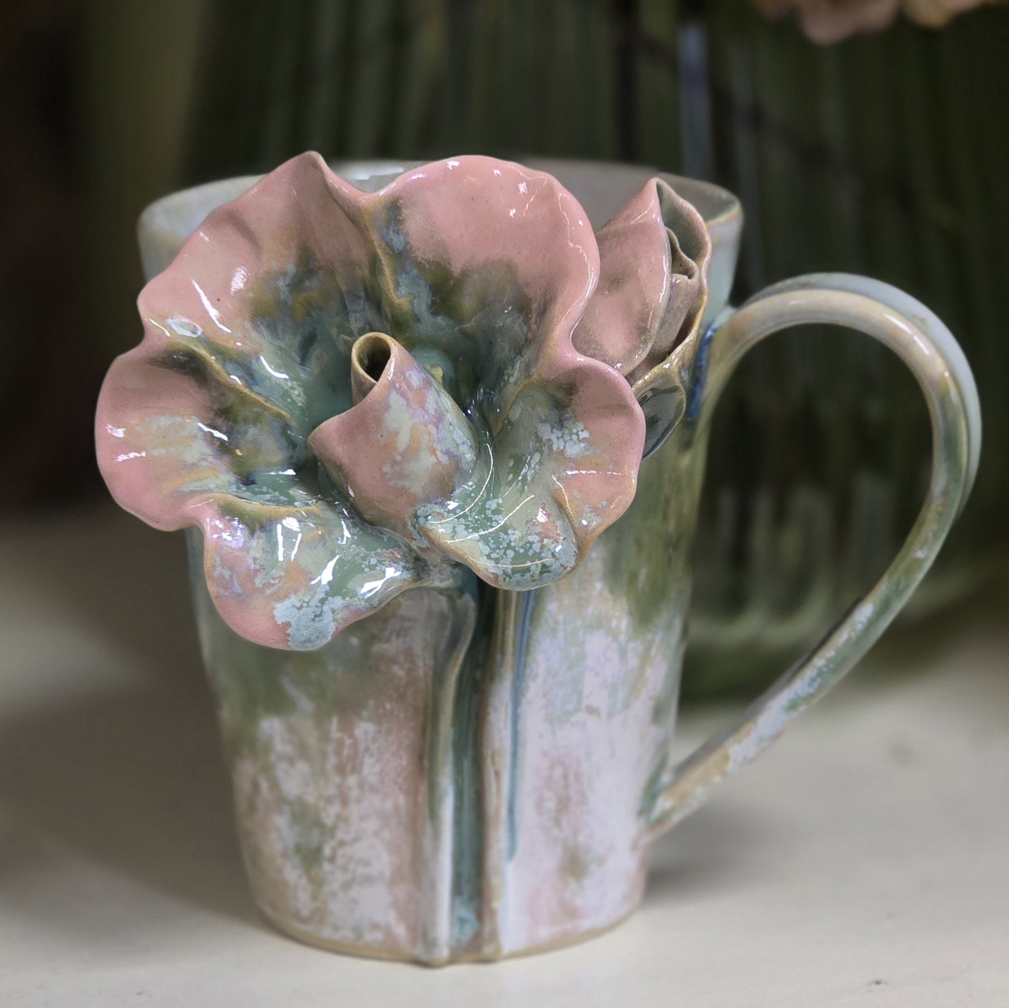 Tass 350 ml ArtRose Collection Roosa-roheline (nr2)