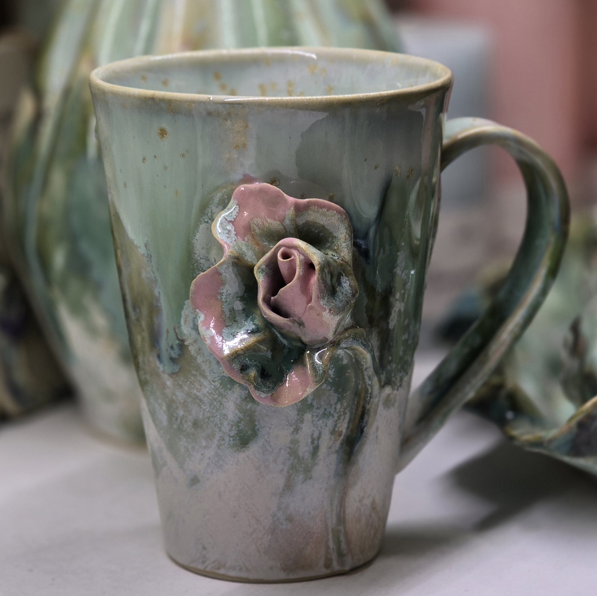 Tass 480 ml ArtRose Collection roosa-roheline (nr 1)