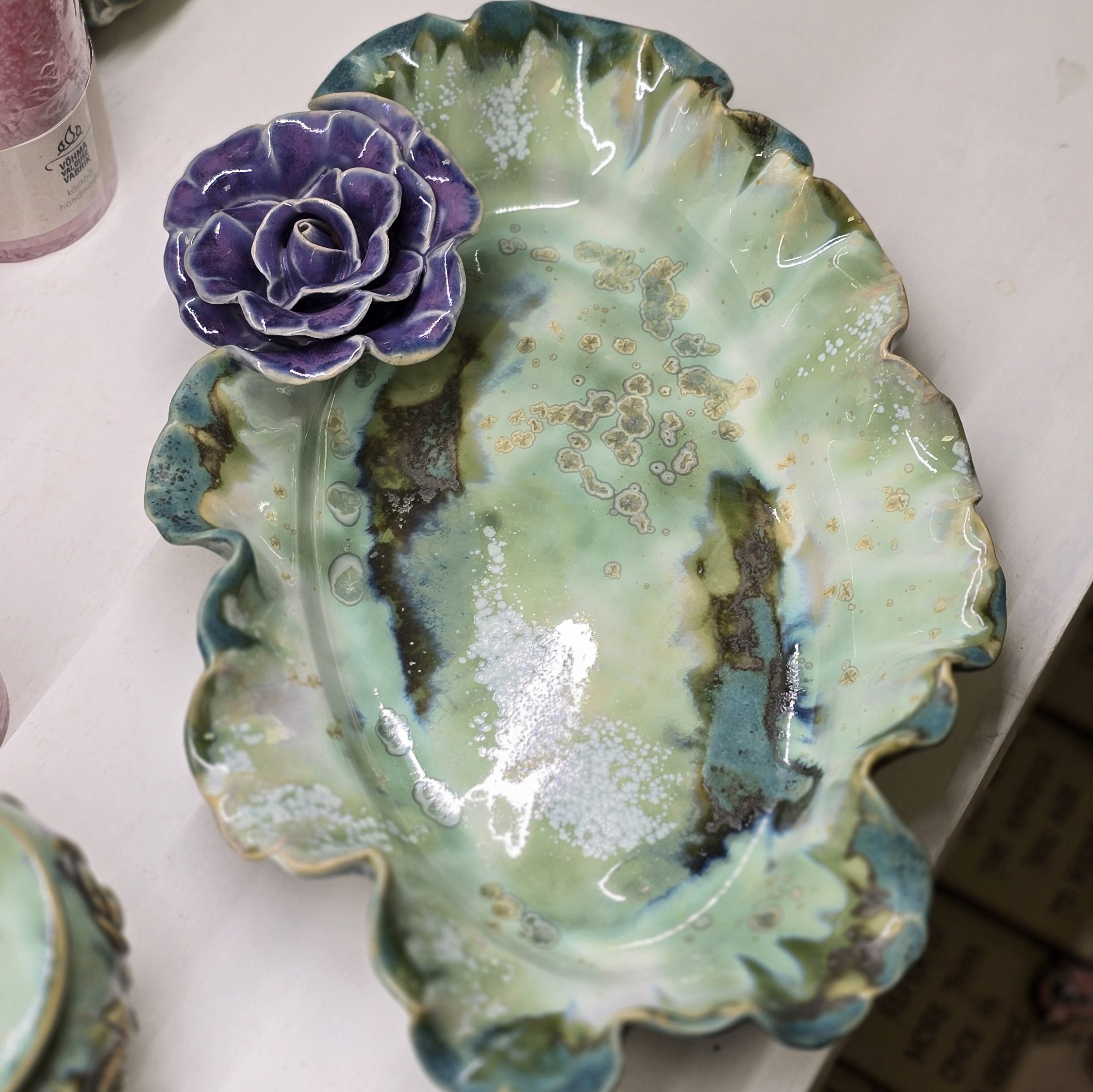 Vaagen 28 x 19 cm Roosiga, roheline-lilla (nr 12)