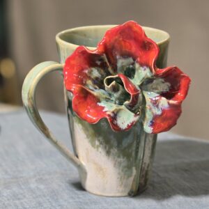 Tass 480 ml ArtRose Collection Punane roos, roheline (nr4)