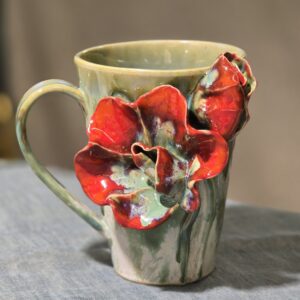 Tass 480 ml ArtRose Collection Punane roos, roheline (nr5)