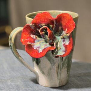 Tass 480 ml ArtRose Collection Punane roos, roheline (nr6)