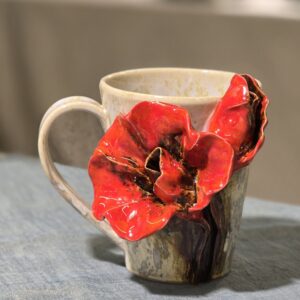 Tass 350 ml ArtRose Collection Punane roos, valge kristall (nr7)