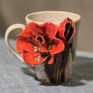 Tass 350 ml ArtRose Collection punane roos, valge kristall (nr9)