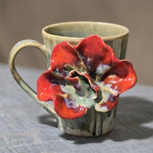 Tass 350 ml ArtRose Collection punane roos, roheline (nr10)