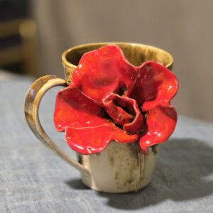 Tass 350 ml ArtRose Collection Punane roos, kuldkristall (nr12)