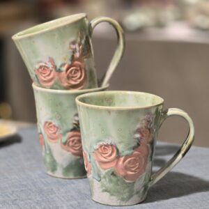 Tass 350 ml Roos roosa-roheline