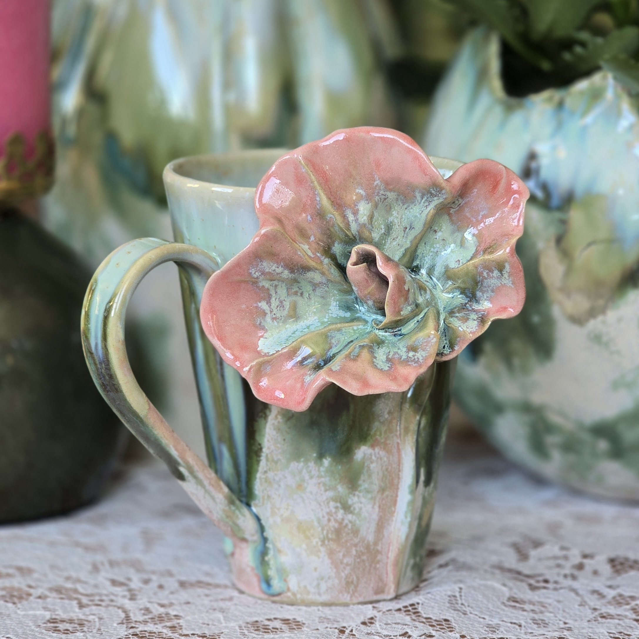 Tass 480 ml Roosa-roheline nr 4