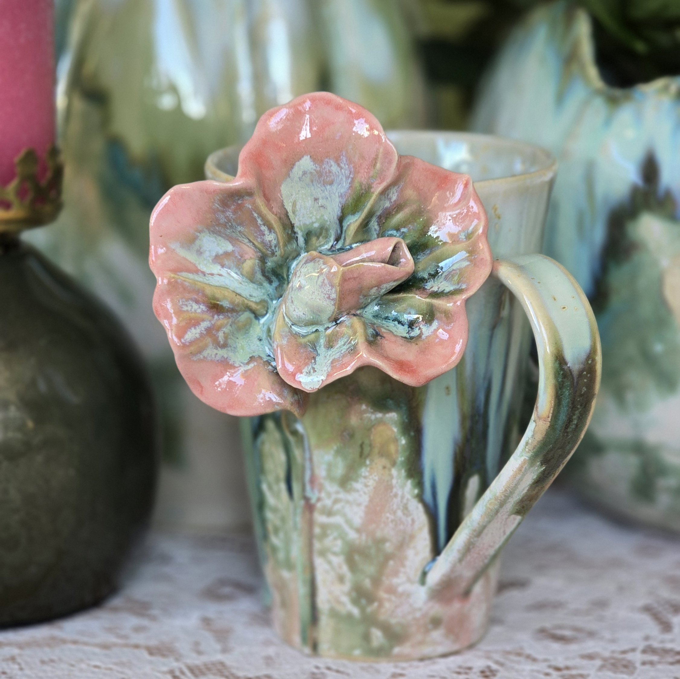 Tass 480 ml Roosa-roheline nr 6