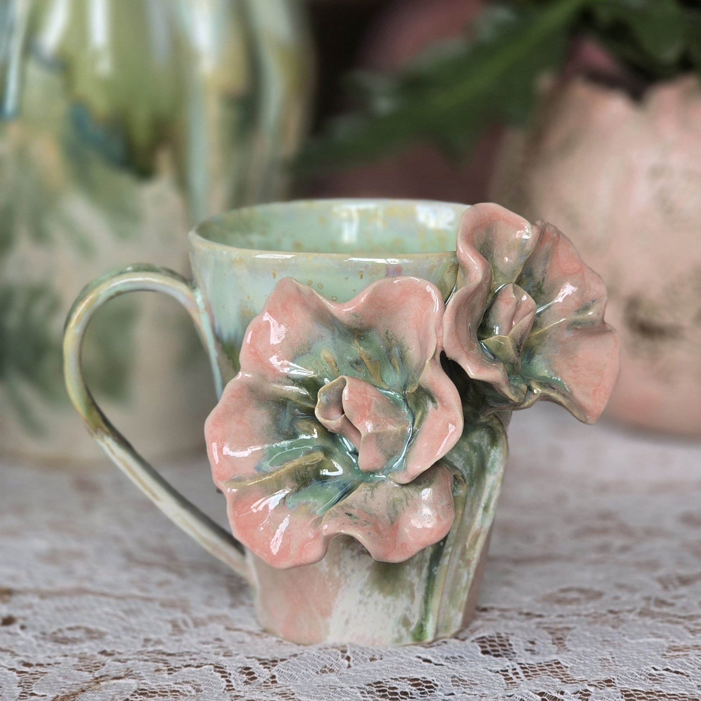 Tass 350 ml Roosa-roheline nr 13