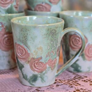 Tass 350 ml Roos roosa-roheline