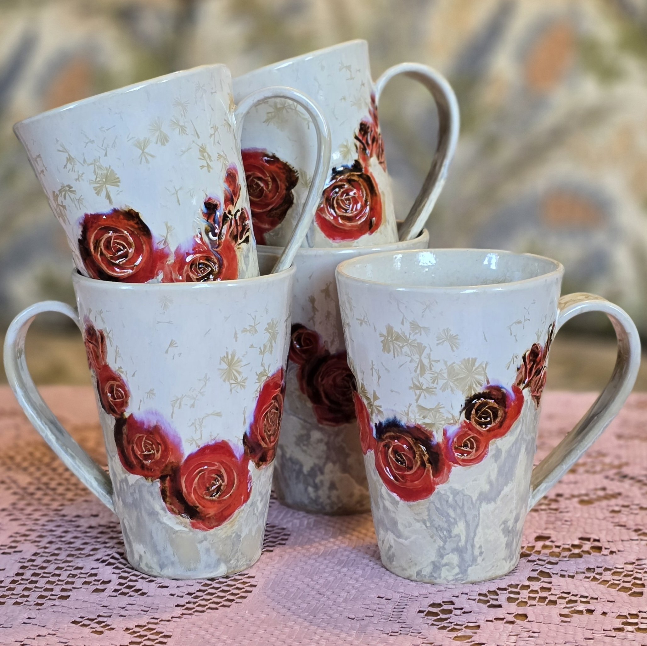 Tass 480 ml Punane roos, valge kristall - Image 2