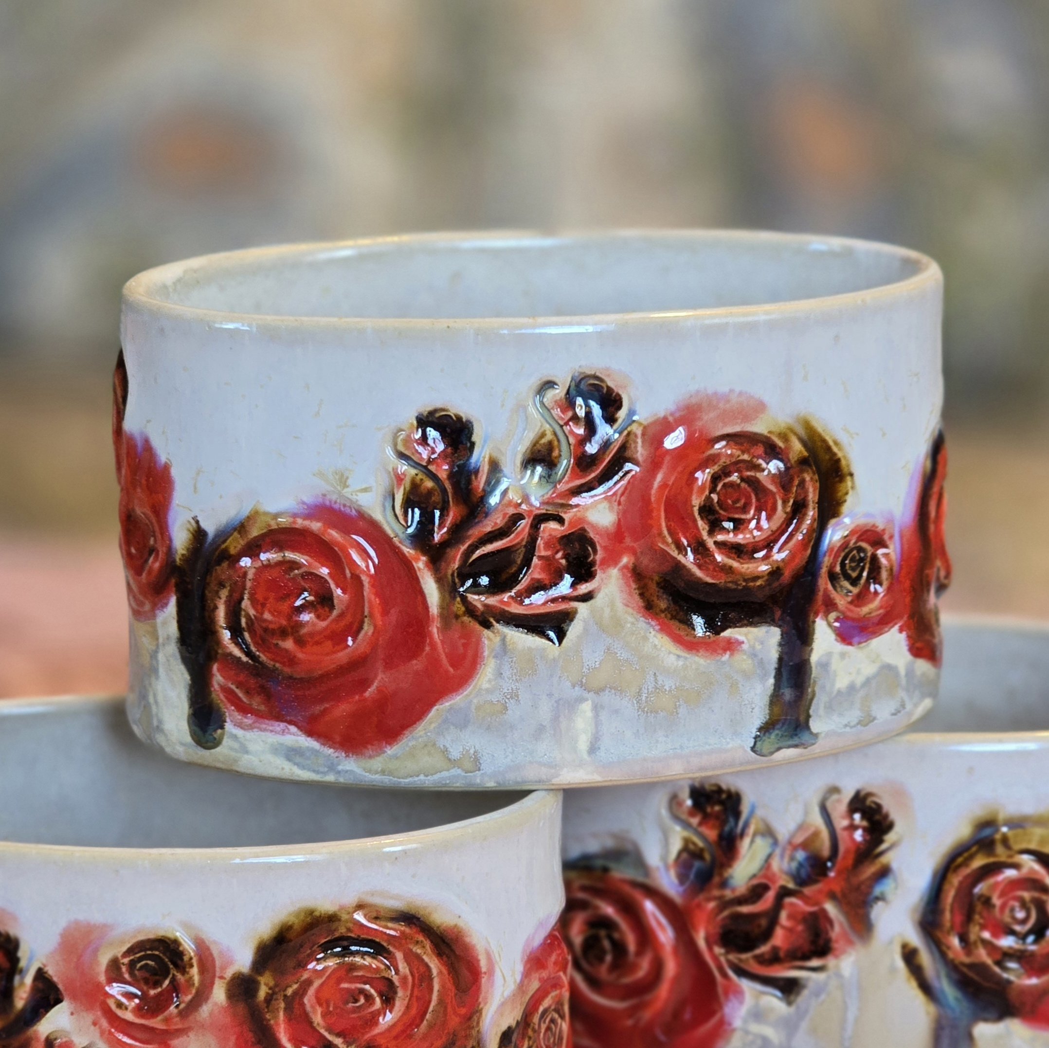 Hapukooretops punaste roosidega, valge kristall - Image 2