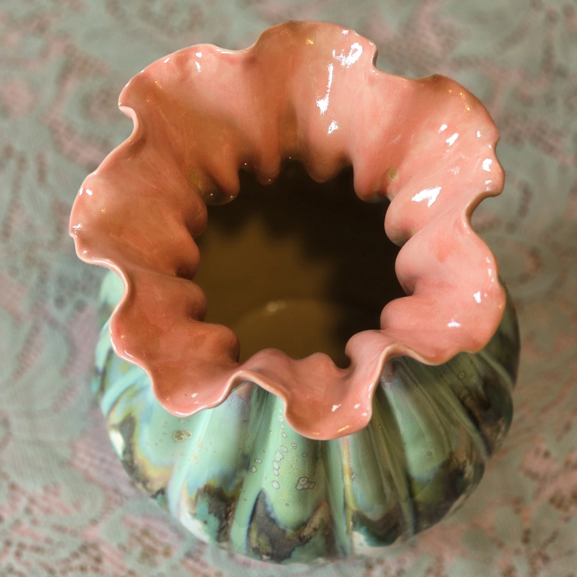 Vaas k 25 cm Roosa-roheline - Image 2