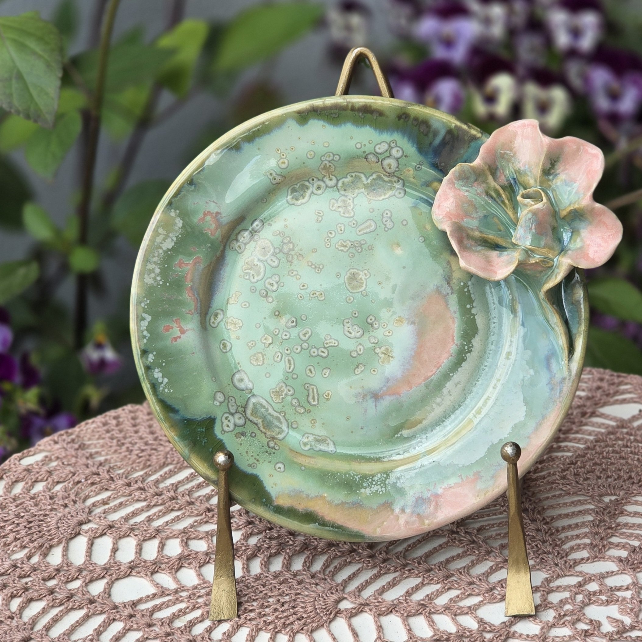 ArtRose taldrik diam 17 cm Roosa-roheline (nr1) - Pilt 2